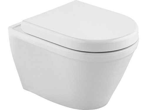 Cornat Trient Wand-WC, spülrandlos, Komplettset, 1 Stück, weiß, SWWCTRIBD00 -