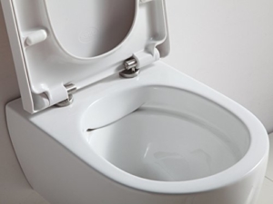 Design Hänge WC Spülrandlos Toilette inkl. WC Sitz mit Softclose Absenkautomatik + abnehmbar kurz - 
