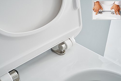 NEG Hänge-WC Uno11 (Tiefspüler) Toilette mit geschlossenem Unterspülrand, Duroplast Soft-Close-Deckel und Nano-Beschichtung -